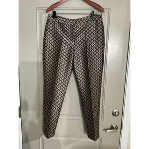 TALBOTS Signature Black/Red/Gold Design Lined Straight Dress Pants Size 10